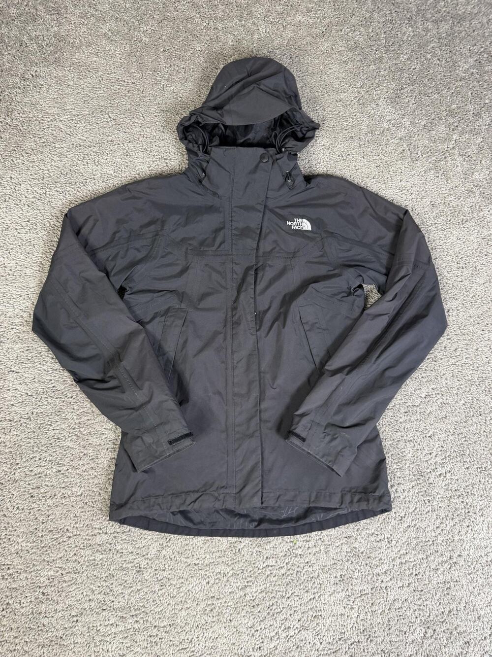 The North Face Jacket Womens XS Black Rain Coat Hooded Gore-Tex Waterproof Lined